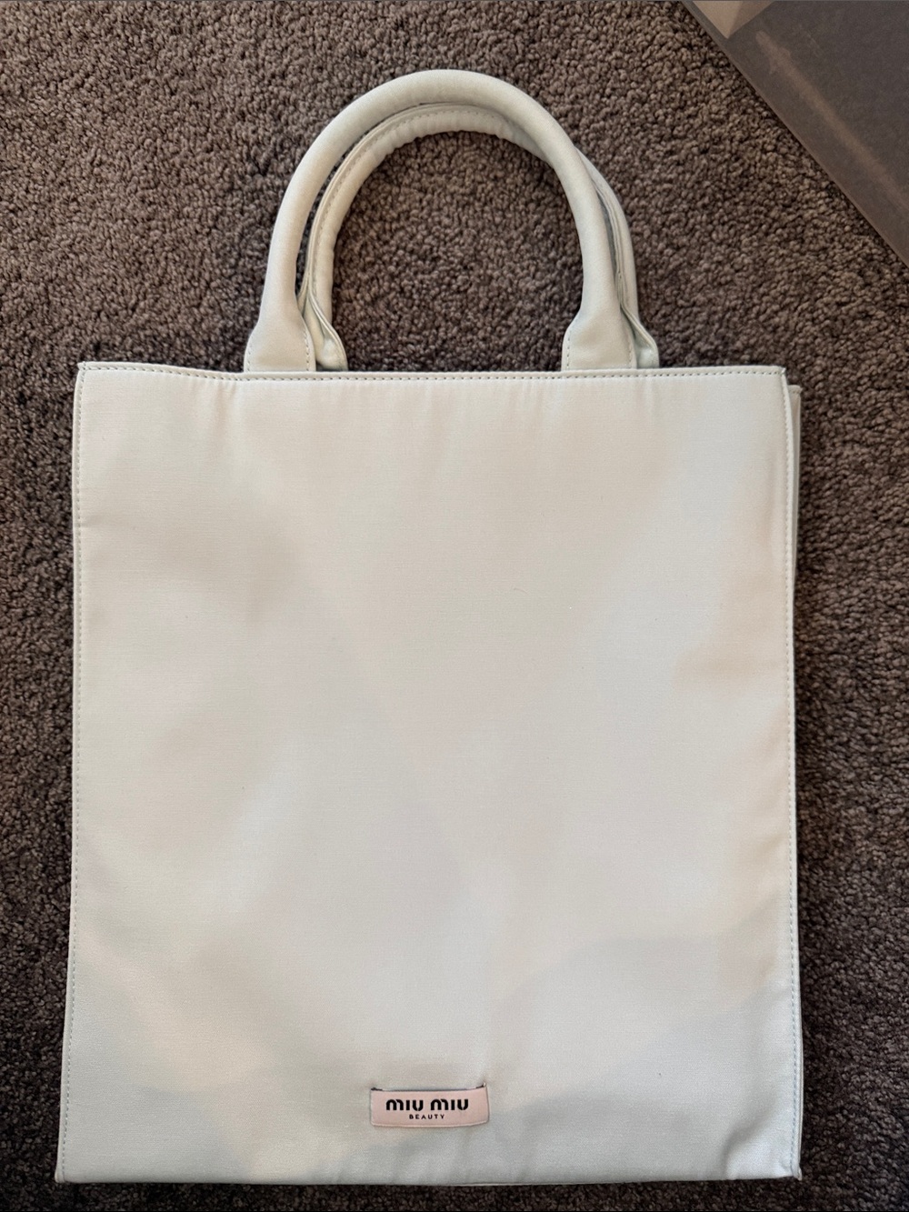 Miu Miu Light Blue Structured Top-Handle Tote